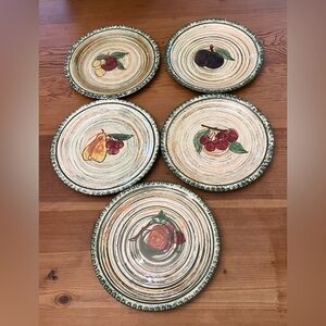 Vintage 5 Salad/Luncheon. Different Plates -Blue Ridge Duff Southern Potteries